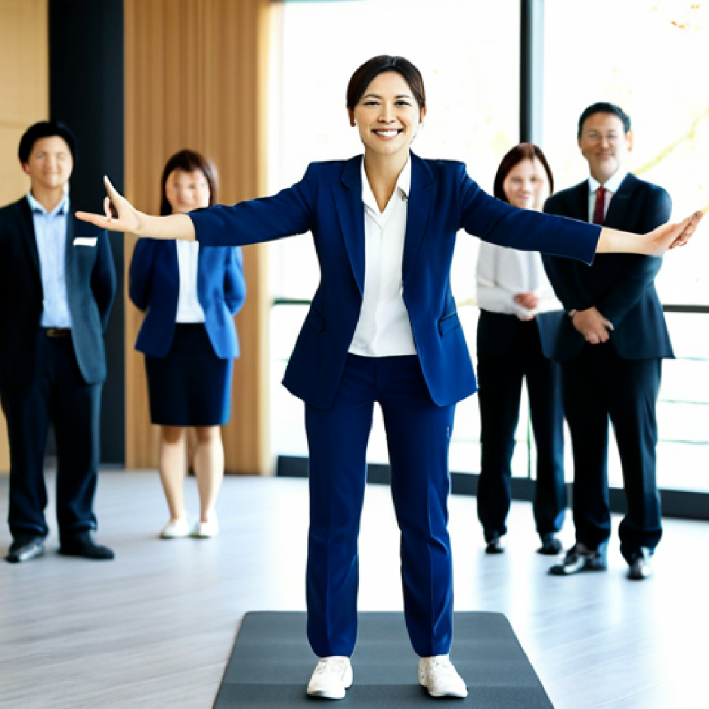 건강관리사 자격증 취득 후 활용 방법 - Corporate Wellness Advocate**

"A Japanese woman, mid-30s, wearing a professional business suit, smi...
