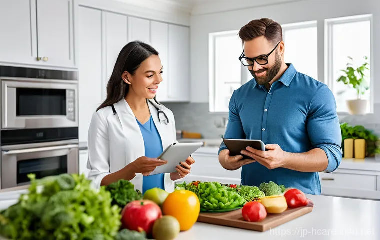 건강관리사와 협업 가능한 직업군 - **Personalized Wellness Coaching Session**
    "A female health manager, mid-30s, with a warm, encou...